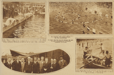 871385 Collage van 4 foto's betreffende de jubileumwedstrijd van de Nederlandsche Bond tot het redden van drenkelingen, ...